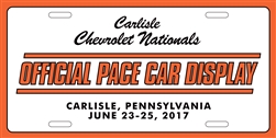 2017 Chevrolet Nationals- Pace Car License Plate
